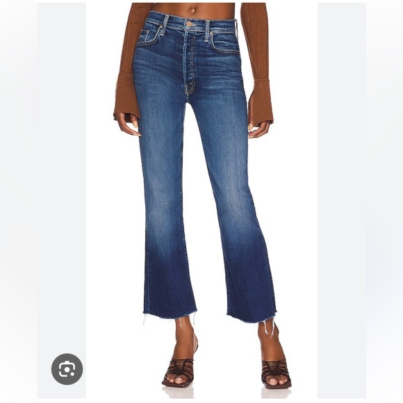 NWOT MOTHER JEANS THE TRIPPER ANKLE FRAY IN CHANGE IS IN THE AIR HI RISE ANKLE - Picture 1 of 16